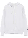 Champion Logo-patch Hoodie In Grey