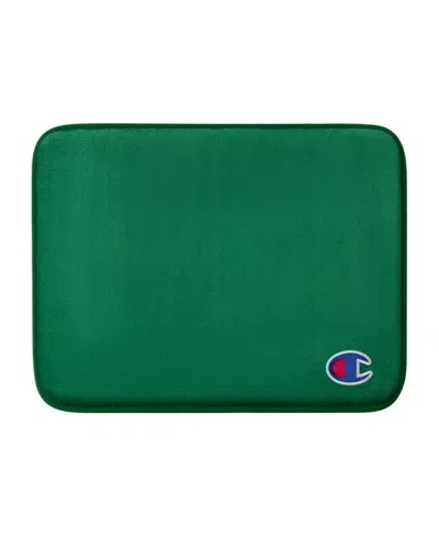 Champion Logo Patch Memory Foam Bath Mat, 17" X 24" In Green