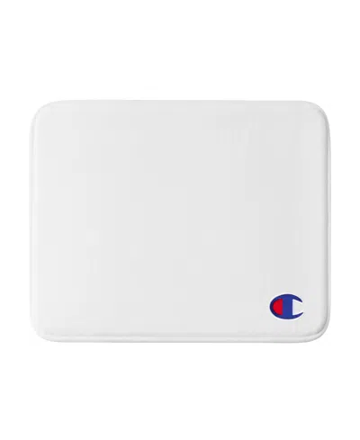Champion Logo Patch Memory Foam Bath Mat, 17" X 24" In White