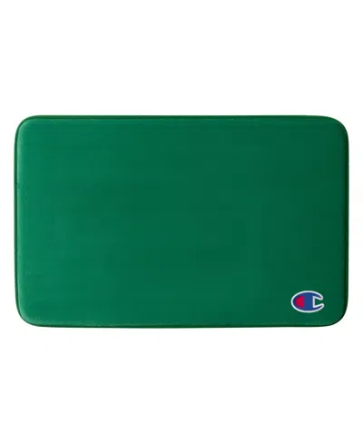 Champion Logo Patch Memory Foam Bath Mat, 20" X 32" In Green