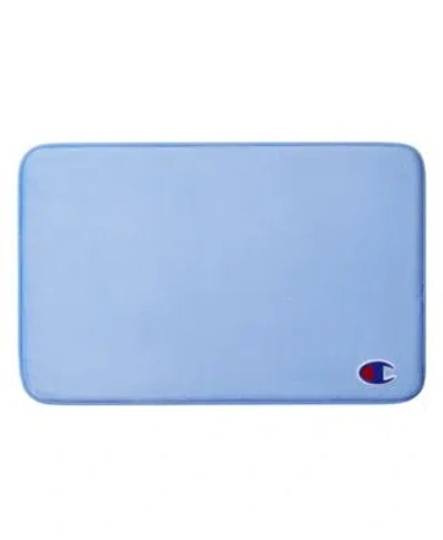 Champion Logo Patch Memory Foam Bath Mats In Blue
