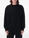 Champion Reverse Weave Crewneck Patch In Black