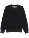 Champion Garment-dyed Crewneck Sweatshirt In Black