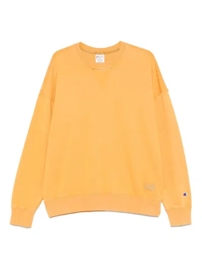 Champion Logo-patch Sweatshirt In Yellow