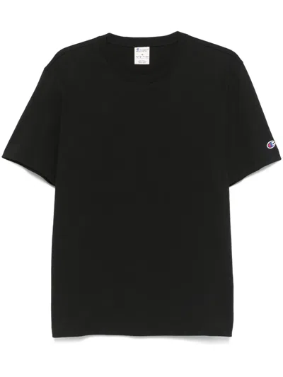 Champion Logo Patch Crewneck T-shirt In Black