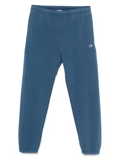 Champion Logo-patch Track Pants In Blue