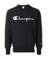 Champion Logo Print Pattern Sweatshirt In Black