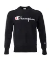 Champion Logo Print Pattern Sweatshirt In Black
