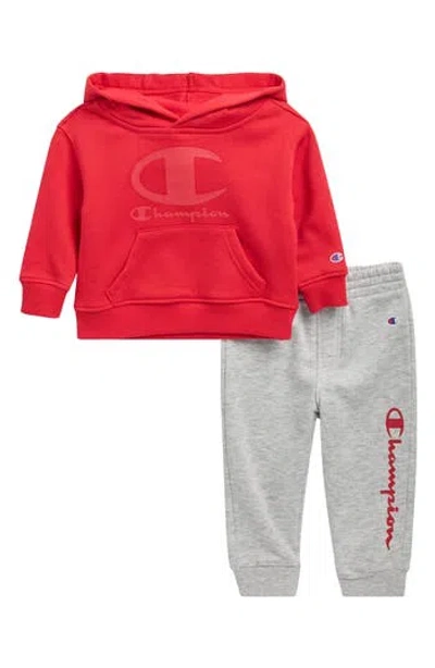 Champion Babies'  Logo Pullover Hoodie & Joggers Set In Gray