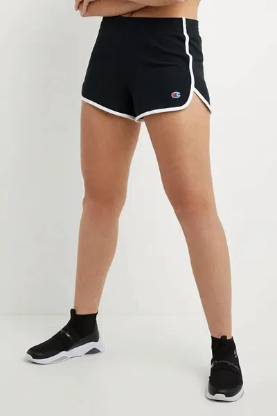 Champion Logo Slim Gym Shorts In Black/white