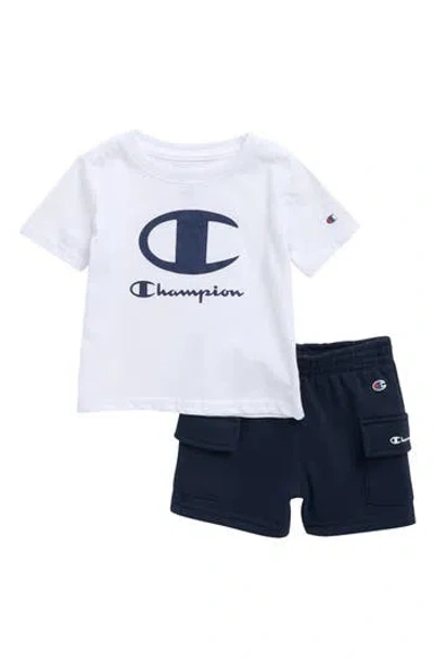 Champion Babies'  Logo T-shirt & Cargo Shorts Set In Blue