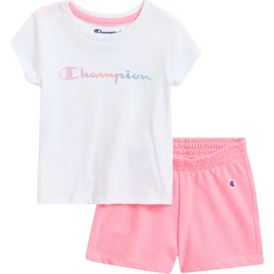 Champion Babies'  Logo T-shirt & Shorts Set In White