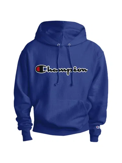 Champion Logo-embroidered Hoodie In Blue