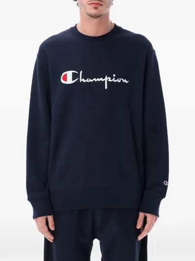 Champion Logo-embroidered Sweater In Blue