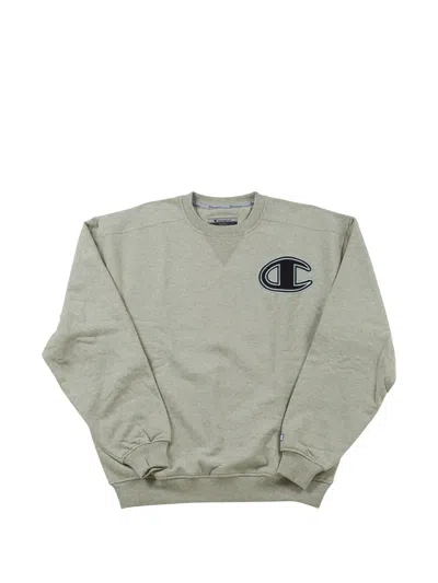 Champion Logo-patch Fleece Sweatshirt In Gray