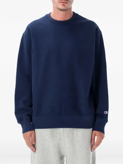 Champion Logo-patch Long-sleeve Sweatshirt In Blue