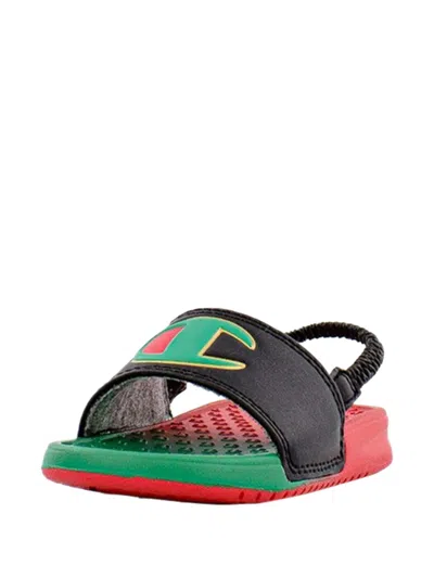 Champion Kids' Logo-patch Sandals In Black