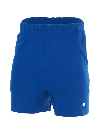 Champion Logo-patch Track Shorts In Blue