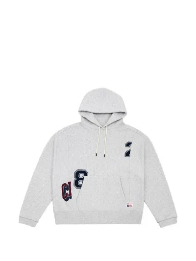 Champion Logo-print Panelled Hoodie In Gray