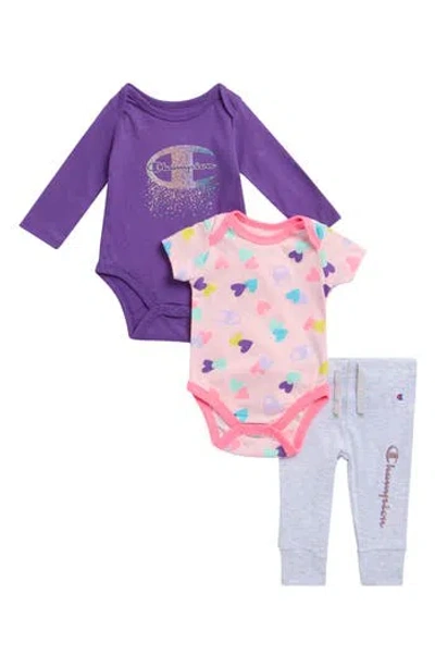 Champion Babies'  Long Sleeve Bodysuit, Short Sleeve Bodysuit & Leggings Set In Multi