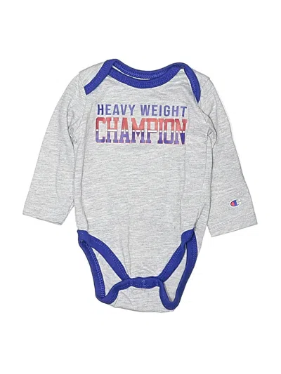 Pre-owned Champion Babies' Long Sleeve Onesie In Gray
