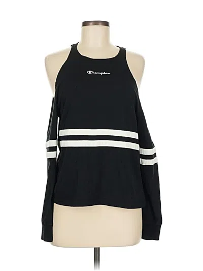 Pre-owned Champion Long Sleeve T-shirt In Black