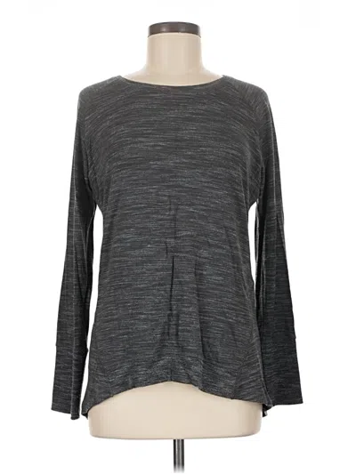 Pre-owned Champion Long Sleeve Top Gray Crew Neck Tops