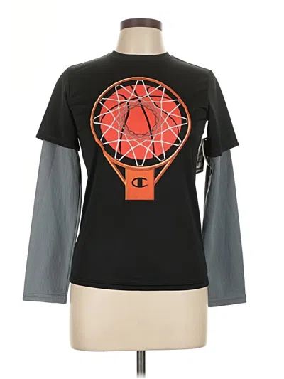 Pre-owned Champion Long Sleeve T-shirt In Black