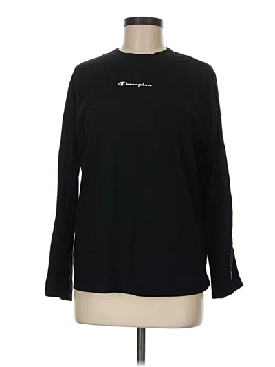 Pre-owned Champion Long Sleeve T-shirt In Black