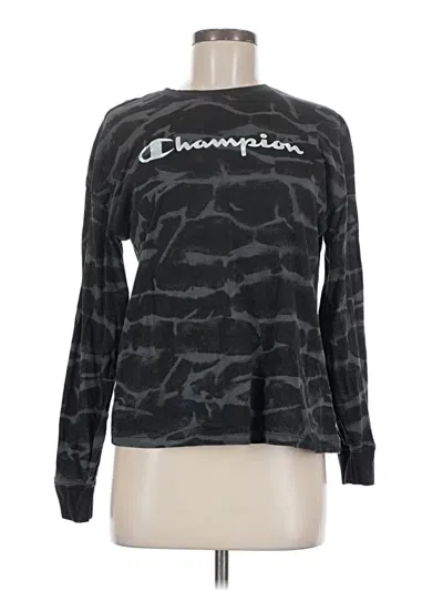 Pre-owned Champion Long Sleeve T-shirt In Black