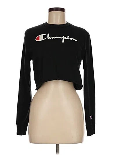Pre-owned Champion Long Sleeve T-shirt In Black