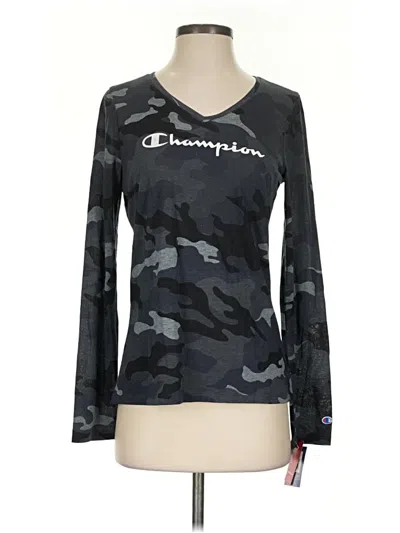 Pre-owned Champion Long Sleeve T-shirt In Black
