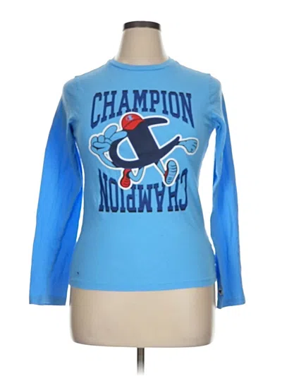 Pre-owned Champion Long Sleeve T-shirt In Blue