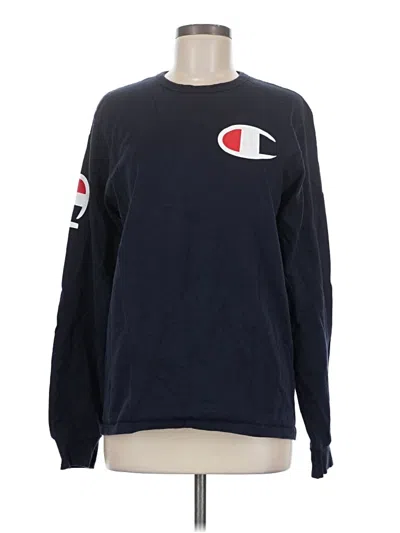 Pre-owned Champion Long Sleeve T-shirt In Blue