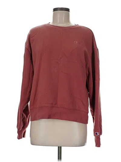 Pre-owned Champion Long Sleeve T-shirt In Burgundy