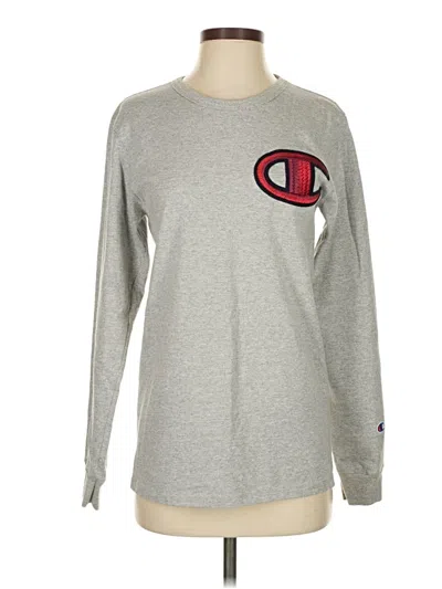 Pre-owned Champion Long Sleeve T-shirt In Gray