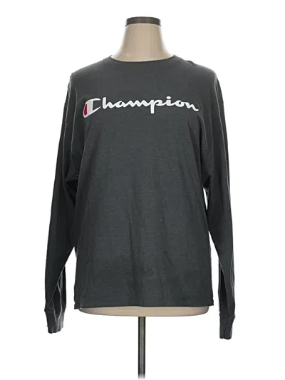 Pre-owned Champion Long Sleeve T-shirt In Gray