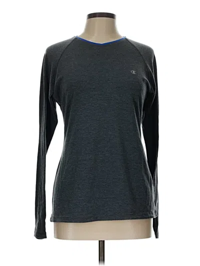 Pre-owned Champion Long Sleeve T-shirt In Gray