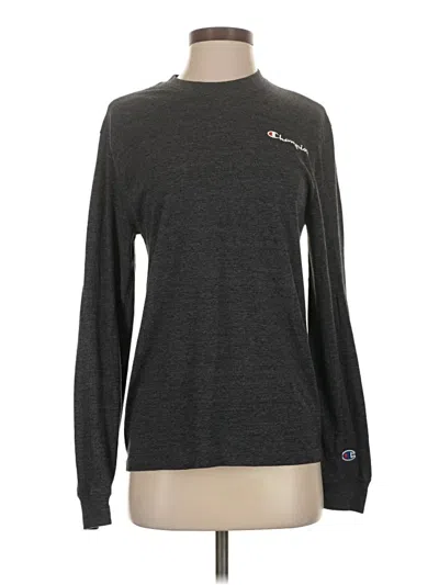 Pre-owned Champion Long Sleeve T-shirt In Gray