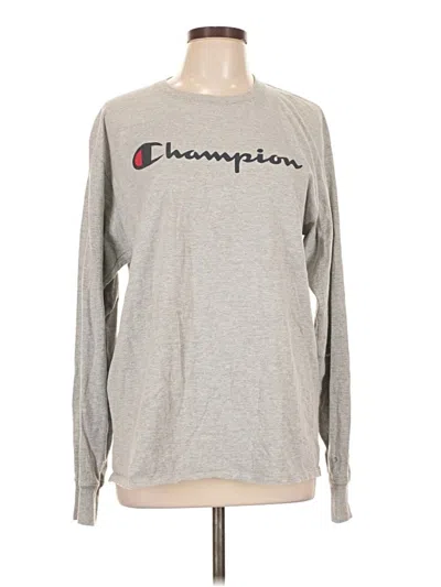 Pre-owned Champion Long Sleeve T-shirt In Gray