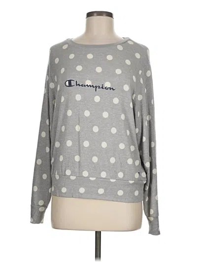 Pre-owned Champion Long Sleeve T-shirt In Gray