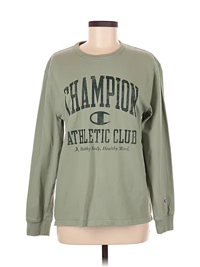 Pre-owned Champion Long Sleeve T-shirt In Green