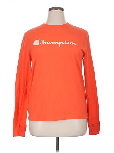 Pre-owned Champion Long Sleeve T-shirt In Orange