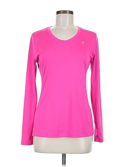 Pre-owned Champion Long Sleeve T-shirt In Pink
