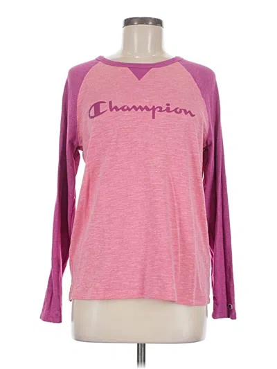 Pre-owned Champion Long Sleeve T-shirt In Pink