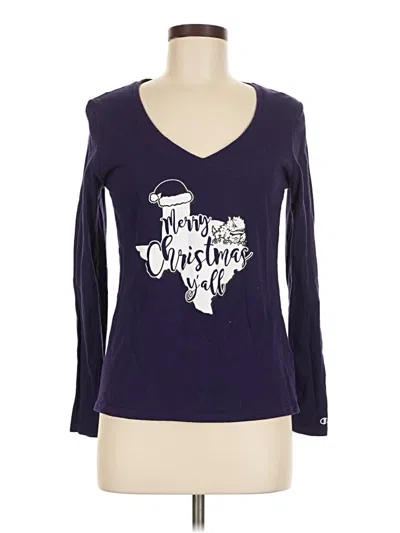 Pre-owned Champion Long Sleeve T-shirt In Purple