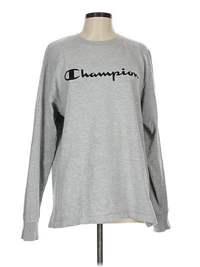 Pre-owned Champion Long Sleeve T-shirt In Silver