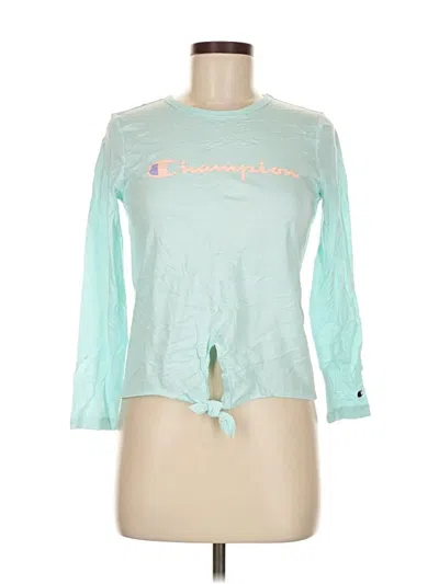 Pre-owned Champion Long Sleeve T-shirt In Teal