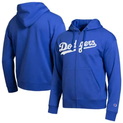 Champion Los Angeles Dodgers Royal All-star Wordmark Full-zip Hoodie In Blue