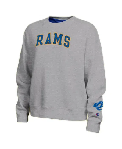 Champion Los Angeles Rams Women's Contrast Lined Heather Gray Sweatshirt In Heather Gray,navy